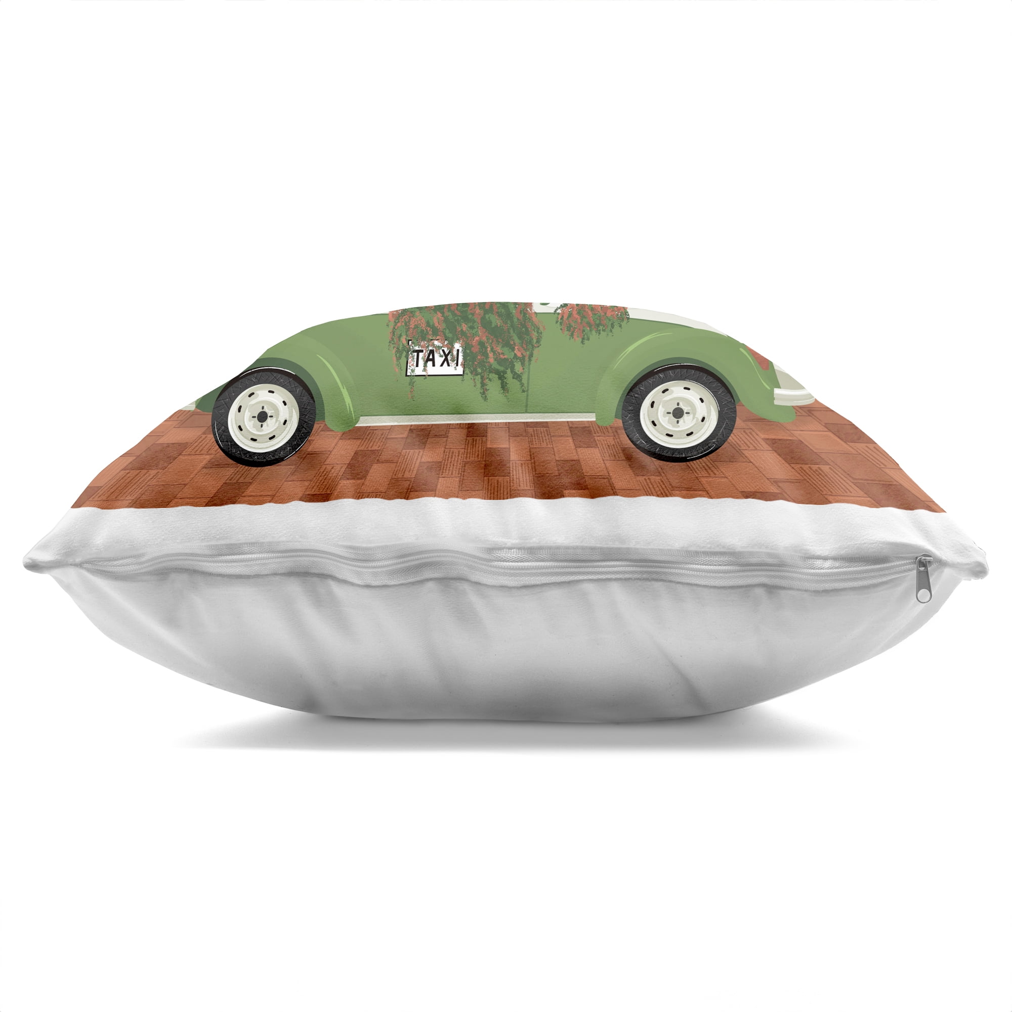Stupell Industries Overgrown Garden Taxi Decorative Printed Throw Pillow, design by Vero Illustrates, 18 x 7 x 18