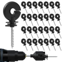 30 Pcs Black Electric Fence Insulator Screw-in Insulator Fence Ring Post Wood Post Insulator and 1 Pc Free Insulator Socket Tool (Grid System Accessories for Animal Husbandry Electronic)
