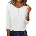 thumbnail image 5 of Zeagoo Three Quarter Sleeve Tops for Women Fall Clothes Dressy Casual Blouses Crewneck, 5 of 7
