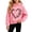 04-Pink, variant on Yutgune Girls' Heart Graphic Hoodie, Long Sleeve Casual Pullover Sweatshirt