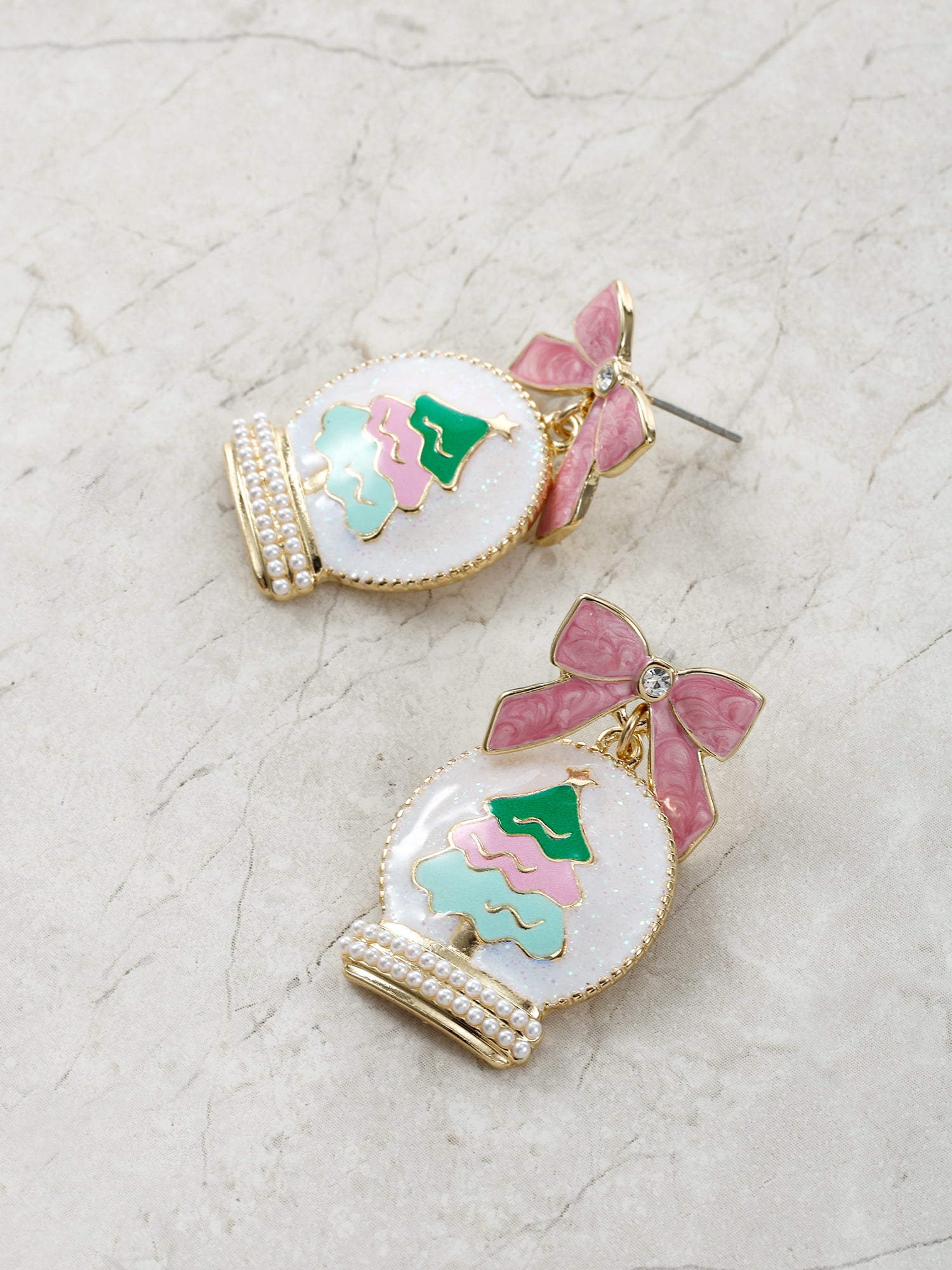 Packed Party Snow Globe Bow Earring