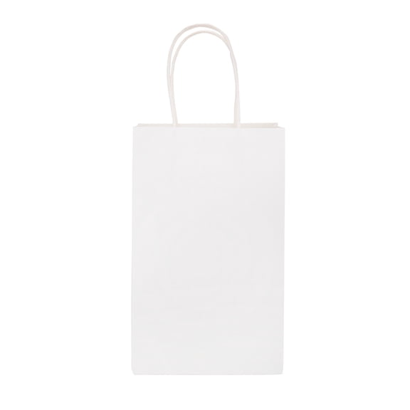 SSWBasics Small White Kraft Paper Shopping bags - pack of 15