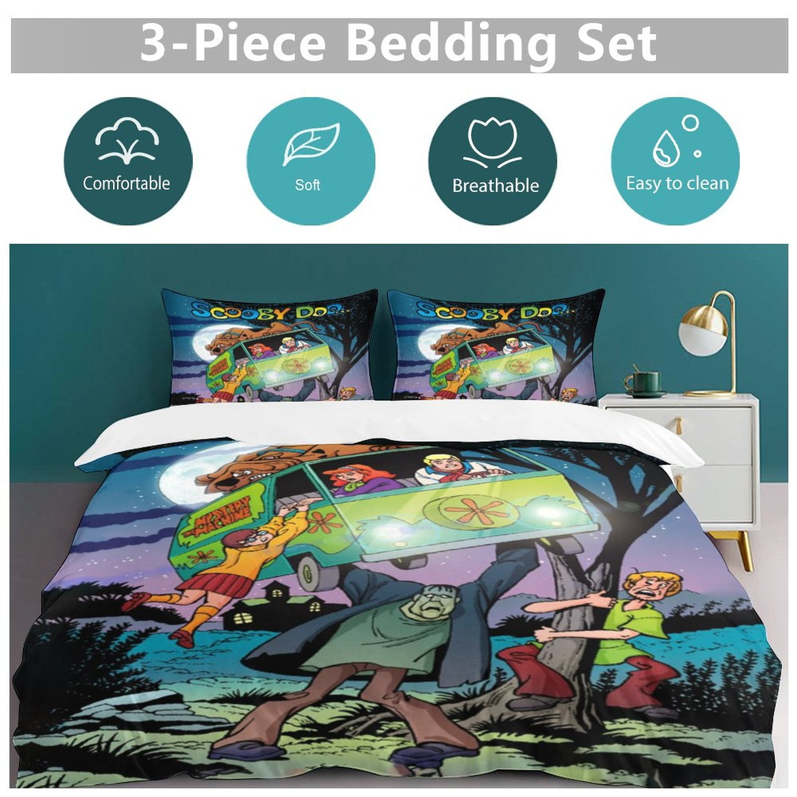 Scooby Doo Bedding Set Anime Bedding Set Cartoon Duvet Cover Set