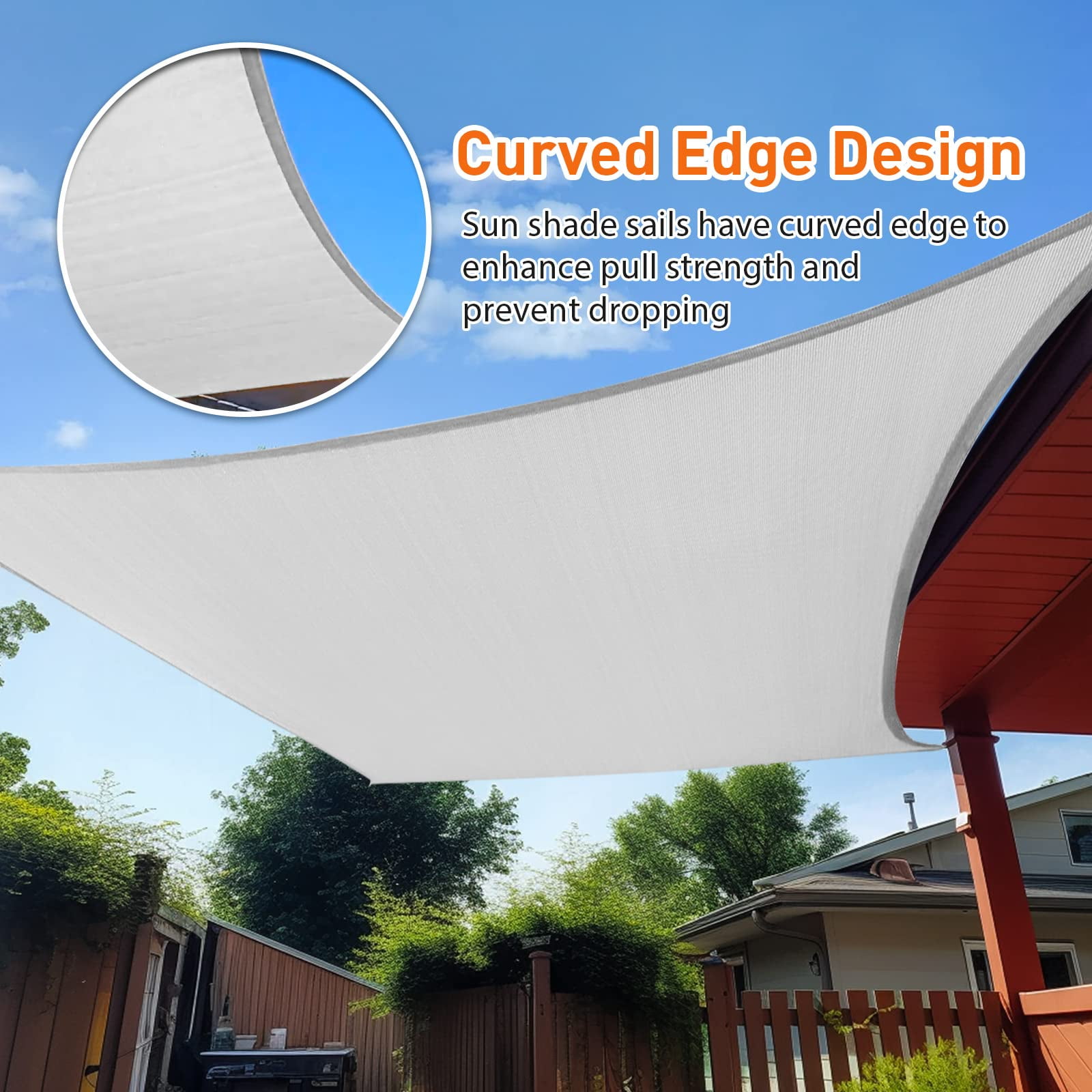 Outdoor Sunshade Sail Canvas Canopies & Privacy Screens Shading for Patio Garden Backyard, 10'x10'
