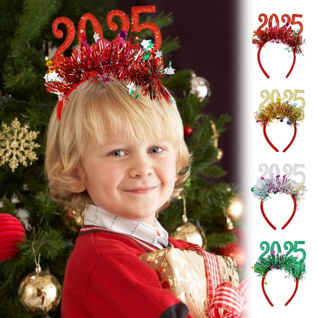 Diadema navideña brillante con lentejuelas para mujeres - Tocado rojo, blanco verde con purpurina para fiestas navideñas y celebraciones de Nochevieja