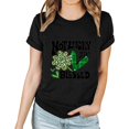 thumbnail image 2 of Qiopertar Haut à Manches Courtes Col Rond Imprimé Graphique pour la Saint-Patrick pour Femmes Grandes Économies de Vacances! Offres de la Semaine Liquidation, 2 of 7