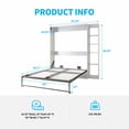 thumbnail image 4 of MUZZ Foldable Murphy Bed with 1 Side Cabinet, Folding Wall Bed with Space Saving Design, Fold up Murphy Bed Cabinet for Storage, Multipurpose Cabinet Bed for Bedroom/Apartment (Style6+1,White), 4 of 11