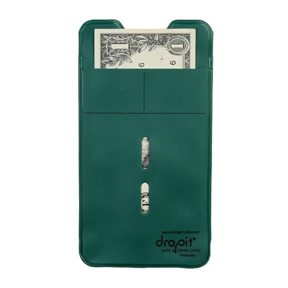 Reuseable Dropit Safe Envelope for Depositing of Currency and Money , Organize Coupon, Currency and Other Documents (Green, 50)
