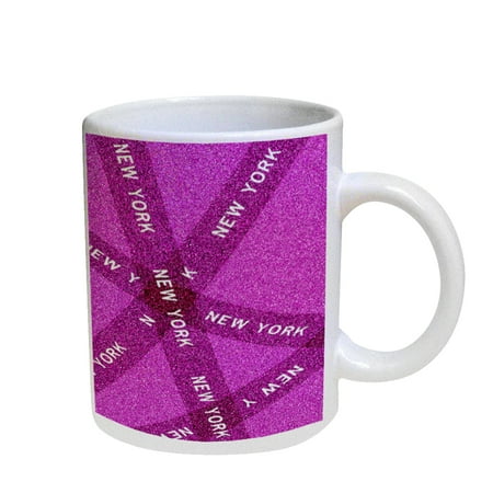 

KuzmarK Coffee Cup Mug Pearl Iridescent White - New York Pink Pride