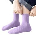 thumbnail image 4 of Fancifize Girls Boys Cotton Socks Kids Soft Strentch Bereathable Baisc Solid Color Ribbed Mid Socks 1-12 Years, 4 of 6