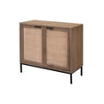 thumbnail image 1 of Benzara BM241084 2 Doors Accent Cabinet with Woven Rattan Front, Brown, 1 of 1