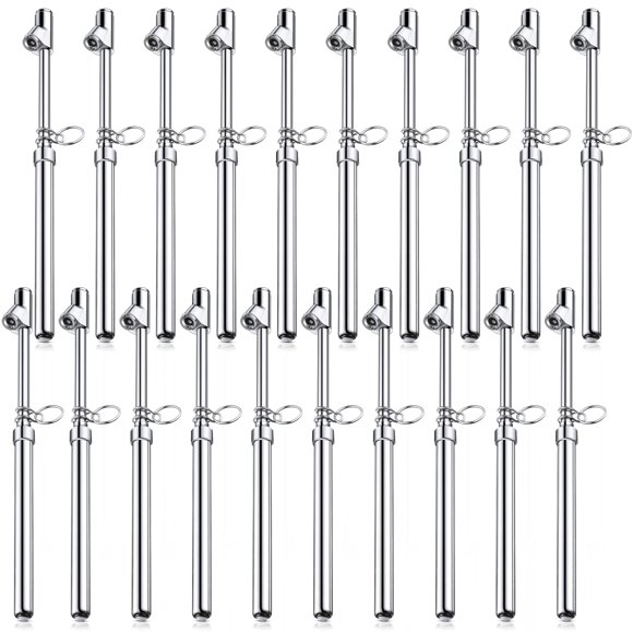 Tallew 20 Pack Dual Head Tire Pressure Gauge Heavy Duty Air Pressure Tire Gauge for Auto Truck Car RV Van Gage Range 10-150PSI, 1-10Bar (Silver)