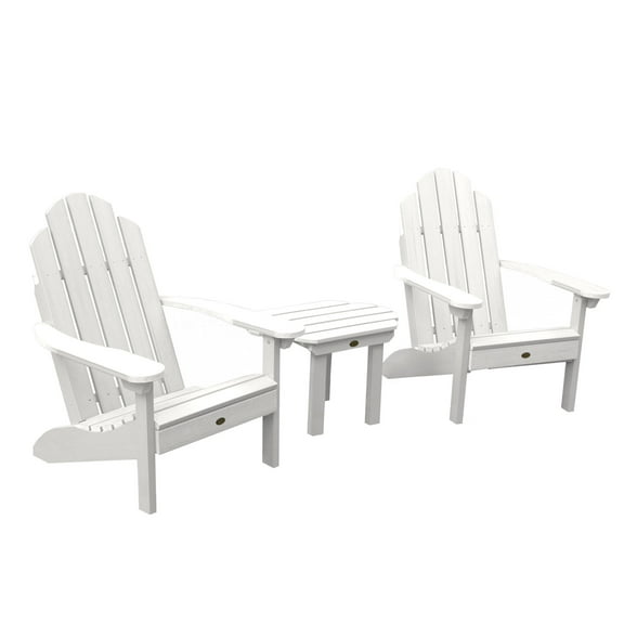 Highwood 3-pc Classic Westport Adirondack Set with 2 Classic Wesport Adirondack Chairs and 1 Classic Westport Side Table - Outdoor, Eco-friendly, Synthetic Wood