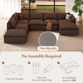 thumbnail image 7 of Neche 141.7" Oversized Boneless Sectional Couch, Modern 7 Seater Modular Sofa with Chaise & Ottoman, Deep Seat Corduroy Cloud Couches for Living Room, No Assembly Required, Dark Brown, 7 of 7