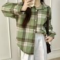 thumbnail image 4 of Chaquetas y abrigos casuales de manga larga sin capucha para mujer, moda de color sólido, informal, deportivo, de manga larga, sin capucha, con botones, blusa de poliéster para mujer, 4 of 5