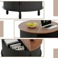 thumbnail image 4 of VERDALAY Mesa de centro rústica con espacio de almacenamiento Mesa de centro redonda de madera para hogar Salón Oficina Mesa central con puerta corredera Tipo 1, 4 of 9