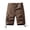 Coffee, variant on Mens Shorts Cargo Mens Work Shorts Pockets Zipper Button Shorts Solid Color Fashion Casual Loose Fit Going out Climb Workwear Pants Coffee XXL