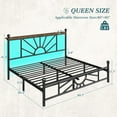 thumbnail image 7 of EnHomee Queen Size Metal Bed Frame with Vintage Headboard & Footboard Metal Platform Bed Frame Queen with LED Lights & Storage, Noise Free, Black, 7 of 7
