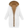 thumbnail image 2 of GaThRRgYP Jackets for Womenunder $10,Hoodies for Women Zip Up Knee Length Tunic Fashion Sweatshirts Casual Long Sleeve Comfy Fall Hooded Jackets with Pocket White XXXL, 2 of 7