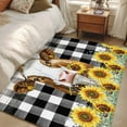 thumbnail image 5 of Area Rugs for Living Room 4x6 Ft, Farmhouse Cow Non Slip Area Rugs for Kitchen Bedroom Entryway, Vintage Country Sunflower Black Buffalo Plaid Washable Carpet Runner Rug Floor Mats for Bedroom, 5 of 9