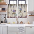thumbnail image 2 of Purple Flowers Kitchen Curtains Window Panels, Weeping Spring Floral Bicycle Retro Art Insulated Window Treatment Curtain, Grommet Curtains for Bedroom/Living Room/Bathroom, 2 Piece 42"Wx54"L, 2 of 8
