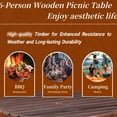 thumbnail image 7 of Burr - Free 6 - Person Picnic Table with Umbrella Hole / Relax in the Backyard Sunshine, 7 of 7