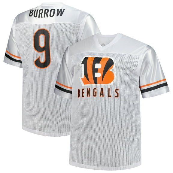 Men's-Fanatics Joe Burrow White Cincinnati Bengals Big & Tall V-Neck Fashion Jersey