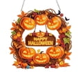 thumbnail image 3 of Halloween Diamond Art Kits For Adults Clearance, DIY Pearl Diamond Art, Hanging Ornament For Halloween Front Door Decor, DIY Fall Home Decor Wall Art, Halloween DIY Gift (Orange), 3 of 7