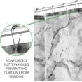 thumbnail image 4 of Fabric Shower Curtain, 72" x 72", Machine Washable, Quality Reinforced Buttonholes for Bathroom, Guest Bath, Stalls, Tubs, Carrara Marble Design - Gray, 4 of 6