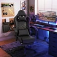 thumbnail image 7 of Demi Bonn Ergonomic Video Game Computer Chair, Reclining, Retractable Footrest, Headrest & Lumbar Pillow, PU Leather, Black, 7 of 7