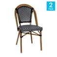 thumbnail image 4 of Taylor & Logan 2 Pack All-Weather Commercial Paris Chairs with Bamboo Print Frame Navy & White/Natural Frame, 4 of 5