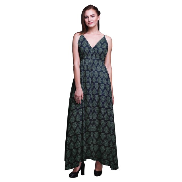 Bimba Robe de Plage Longue Maxi Imprimée pour Femmes, Bretelles, Tenue d'Été pour Station Balnéaire - Très Grand