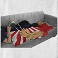 thumbnail image 6 of Sushi Soft Flannel Fleece Throw Blanket, Pop Art Style Dotted Portrait of an Girl Holding a Sushi Roll with Chopsticks, Cozy Plush for Indoor and Outdoor Use, 50" x 60", Multicolor, by Ambesonne, 6 of 6