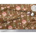 thumbnail image 2 of Soimoi Rayon Fabric Leaves & Camellias Floral Printed Craft Fabric by The Yard 42 Inch Wide, 2 of 3