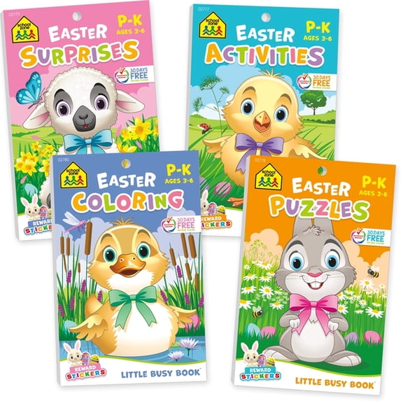 School Zone Easter Activities 4-Pack Workbook Set, (Paperback)