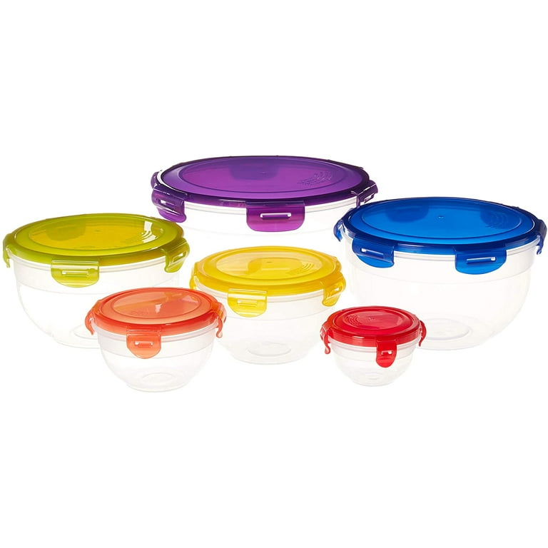 Neoflam Food Storage Plastic Bowls with Lids, 12 Piece Set - Kitchen  Foundations, Nestable, Stackable, BPA-Free, Snap Lock, Airtight, Rainbow,  Mixing