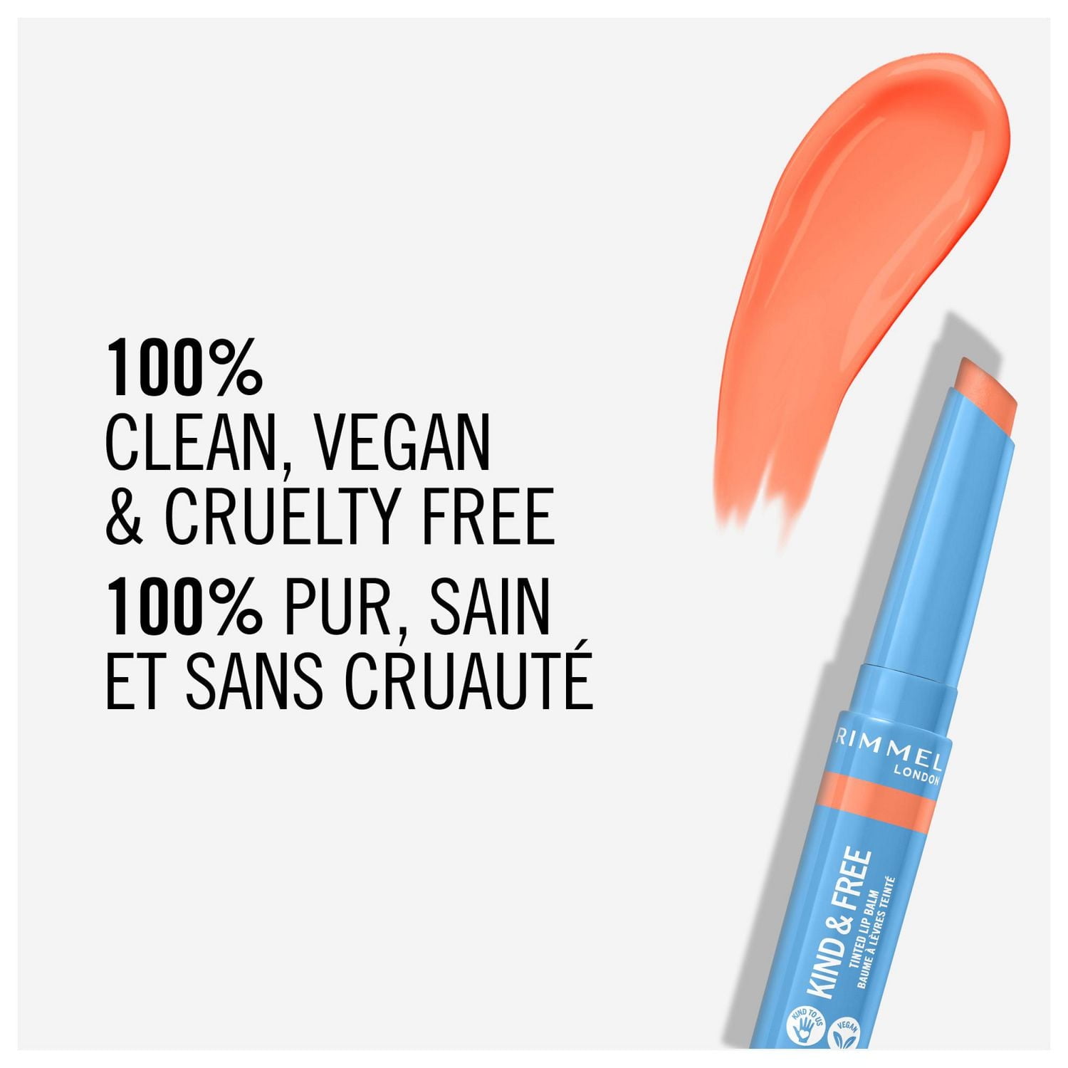 Rimmel Kind & Free™ Tinted Lip Balm, Hydrating, Lightweight, Vegan Formula, Light coverage