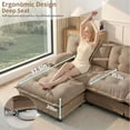 thumbnail image 3 of 77'' Modular Sectional Sofa, Chenille Loveseat with Ottoman, Modern L Shaped Couch, Comfy Chaise Lounge, Tufted Back Couches, Pillow Arms, for Small Spaces, Living Room, Camel, 3 of 11