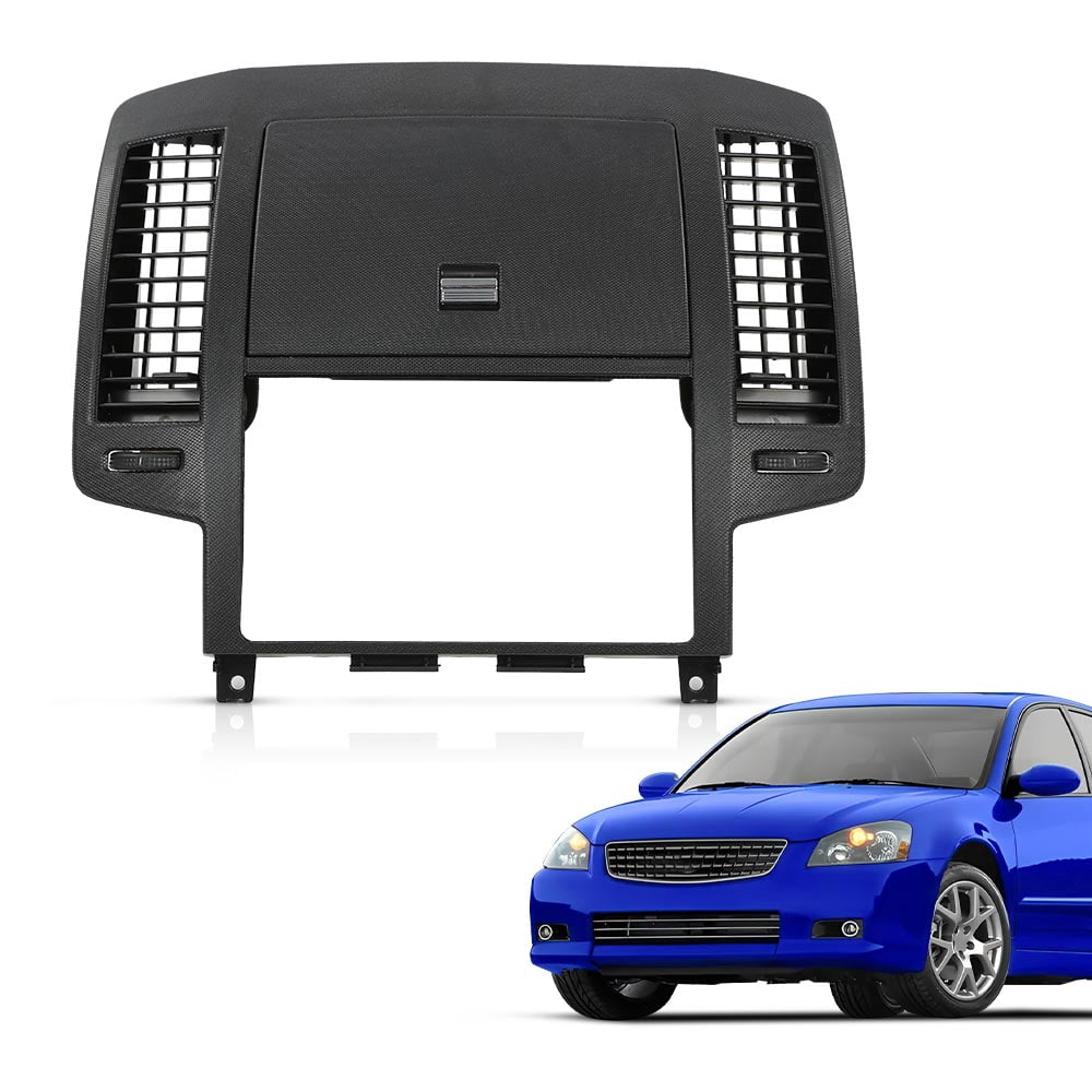PIT66 Center Dash Radio Bezel Storage Cubby Vents Black Fit for 2005 2006 Nissan Altima