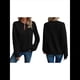 thumbnail image 2 of Sudadera de Cuello en V para Mujer, Larga, Estilo Jersey Negro L, 2 of 5