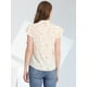 thumbnail image 4 of Blusa Casual De Manga Con Volantes Florales Con Botones Y Cuello En Punta Para Mujer Blanco S, 4 of 5