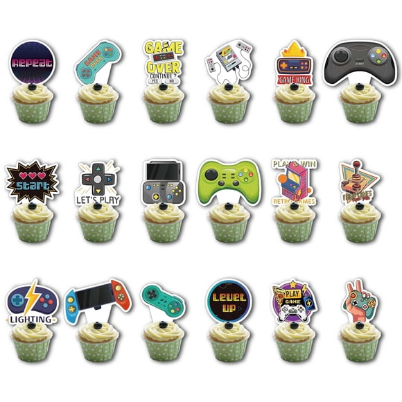 Mainivo 36 toppers para cupcakes con control de videojuegos