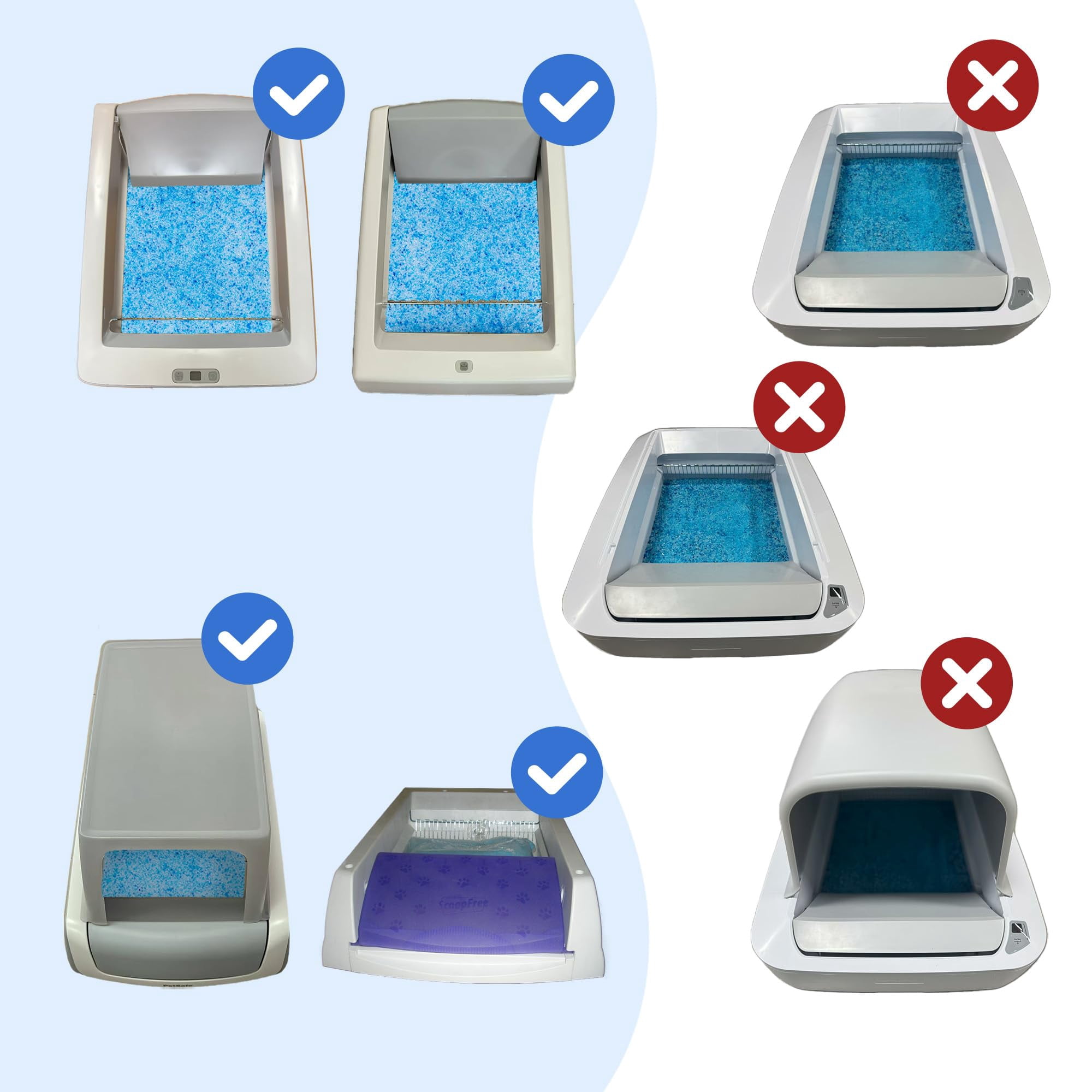 Crystal Cat Litter And Disposable Trays 2 Sets Compatible With Petsafe Scoop-free Classic/legacy/smart Boxes  Triple Leak Proof Design Excellent Odorcontrol One-hand Disposing.