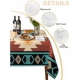 thumbnail image 3 of Boho Tablecloth Rectangle Table Cloth 60x120, Waterproof Tablecloth Outdoor Table Cloth, Brown Turquoise Abstract Tribal Ethnic Geometric Washable Table Cover for Kitchen Dinning Party, 3 of 8