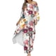thumbnail image 2 of ICHUANYI Clearance Women's Summer Casual Printing Irregular Printing 9/4 Sleeve Round Neck Top+Wide Leg Pants Casual Two Piece Set Short Sleeve V-Neck Top/Shirt Set(Pink, M) ICHUANYI WER2023081507715, 2 of 6