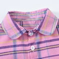 thumbnail image 6 of Diufon Spring Plaid Shirt Jacket for Toddler Kids Baby Boys Girls Button down Lapel Outwear Long Sleeve Top (18-24 Months, Purple), 6 of 9