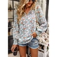 thumbnail image 4 of Camisa Suave, Encaje Empalmado Tejido Suave Transpirable Mujer Blusa Escote V Para Trabajo Para Fiesta ANGGREK Otros, 4 of 8