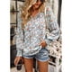 thumbnail image 5 of Camisa Suave, Blusa De Mujer Tela Suave Con Estampado Floral De Encaje Empalmado Transpirable Para Fiesta Para Citas ANGGREK Otros, 5 of 8