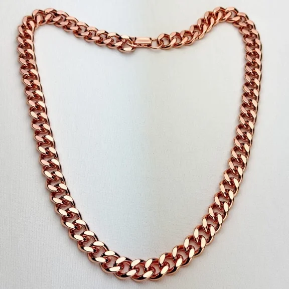 Pure Solid Copper Cube Chain Design Women And Men Chain Necklace Copper CPN18