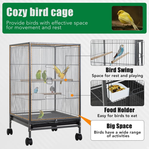 2Pcs Handmade Bamboo Bird Nest Bed Hanging Cage for Finch Canary Conure Cozy 